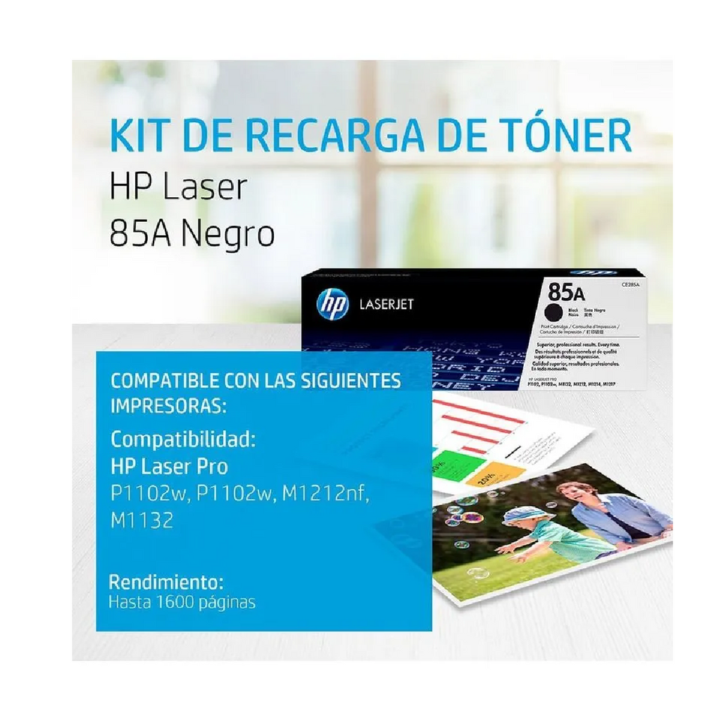 Cartucho de tóner negro HP 85a CE285a
